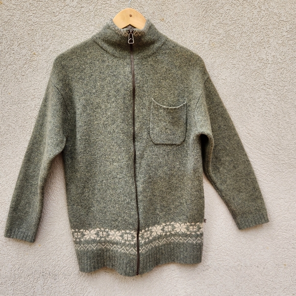 Semantiks Sweaters - SEMANTIKS Women's Cardigan Medium Green Vintage Lambswool Angora Sweater